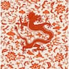 Scalamandre Persimmon Chi'en Dragon Self Adhesive Wallpaper Sample