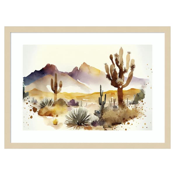 Amanti Art Through the Desert IV by Andrea Haase 25 in. W x 19 in. H. Wood Framed Wall Art Print Framed in Brown