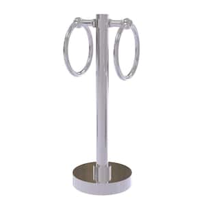 Vanity Freestanding Top 2 Towel Ring Guest Towel Holder in Polished Chrome