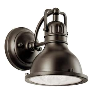 Hatteras Bay 8 in. 1-Light Olde Bronze Outdoor Hardwired Barn Sconce with No Bulbs Included (1-Pack)