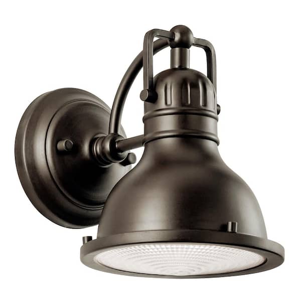 KICHLER Hatteras Bay 8 in. 1-Light Olde Bronze Outdoor Hardwired Barn Sconce with No Bulbs Included (1-Pack)