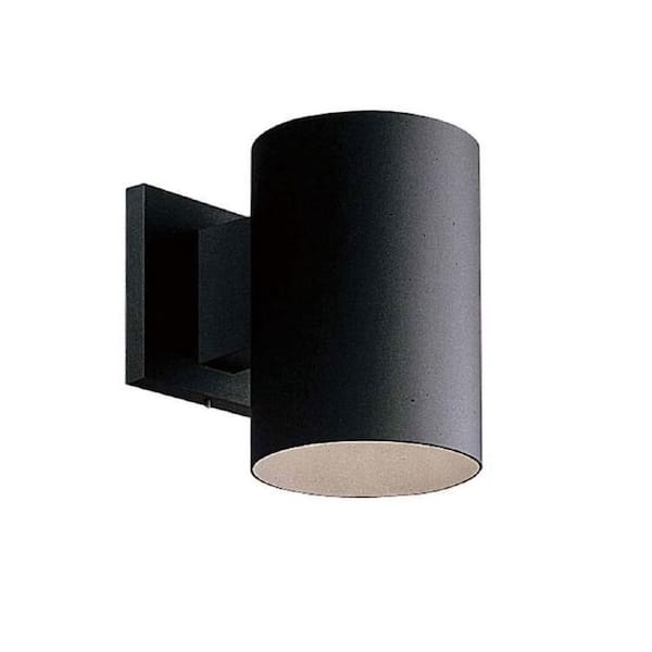 7 in. Matte Black Aluminum Indoor Outdoor Modern Wall Cylinder Light Sconce