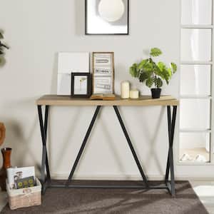 Hess 47.2 in.Natural Retangle Manufactured Wood Top Metal Frame Console Table