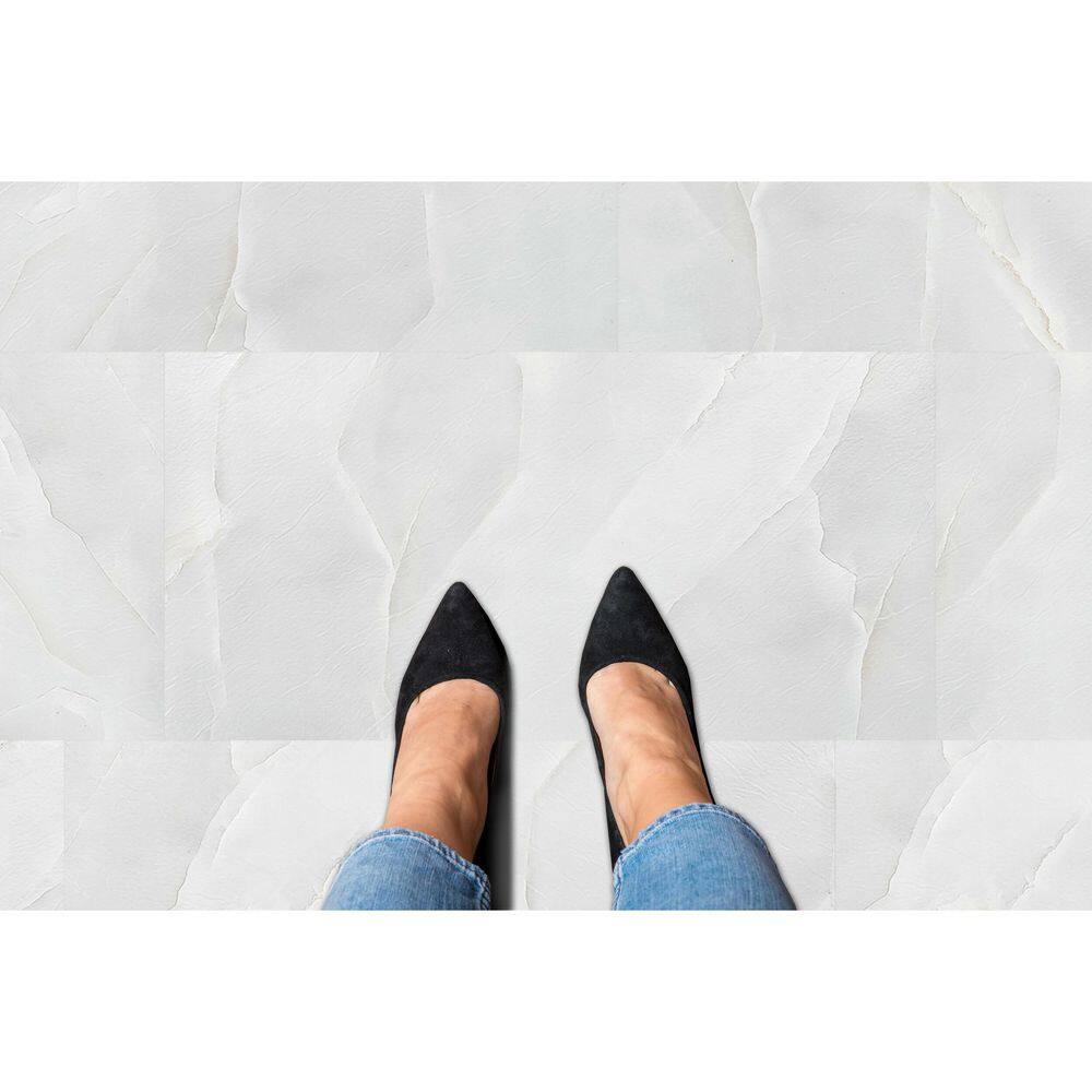 Opal 12" x 24" Self-Adhesive Vinyl Floor Tiles for Kitchen and Bathroom