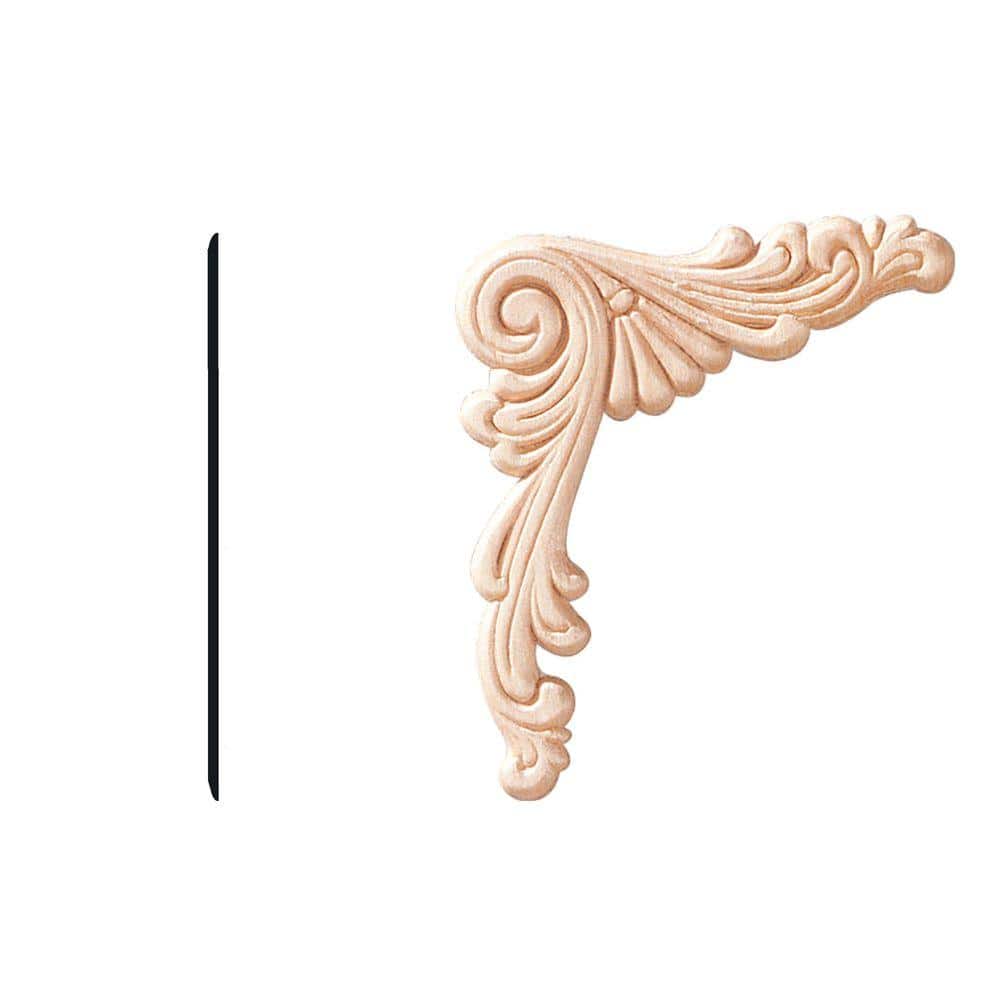 HOUSE OF FARA 1/4 in. x 31/2 in. x 31/2 in. Birch Wood Angle Accent Moulding (2Pack) 304