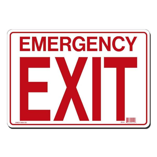 14 in. x 10 in. Emergency Exit Sign Printed on More Durable, Thicker, Longer Lasting Styrene Plastic