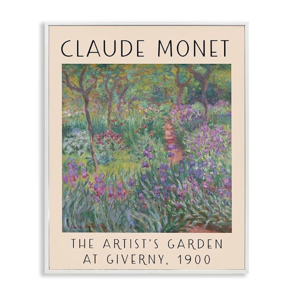 Stupell Industries Classic Garden by Monet by Daphne Polselli White Framed Nature Giclee Art Print 14 in. x 11 in.