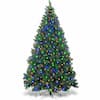 Costway 7.5 ft. Pre-Lit Dense Artificial Christmas Tree Hinged with 550 Multi-Color Lights and Stand MS2J-12J-4-A