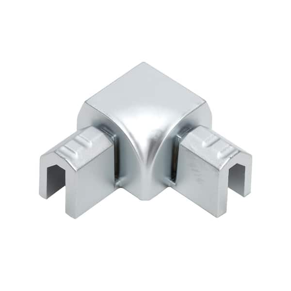 Satin Silver 3/8 in. Bullnose Inside Corner Tile Edging Trim, 2 Pack