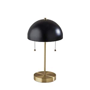 Bowie 18 in. Antique Brass and Black Table Lamp