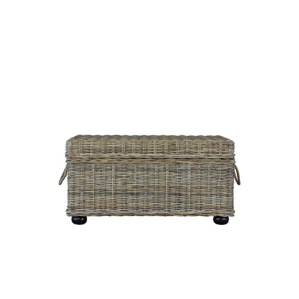 Bauer Kubu Natural Tan Rattan Storage Trunk 21 in.
