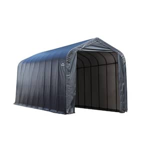 16 ft. W x 36 ft. D x 16 ft. H Steel and Polyethylene Garage Without Floor in Grey with Corrosion-Resistant Frame