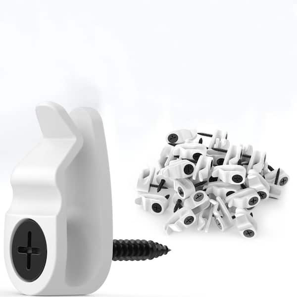 Outdoor Christmas String Light Clips-50 Pack Weatherproof White Hooks for Fairy Lights and Holiday Decor