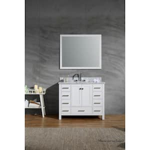 Cambridge 43 in. W x 22 in. D x 36 in. H Bath Vanity in White with Marble Vanity Top in White