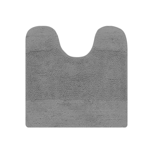Granada 20 in. x 20 in. Gray 100% Cotton Contour Bath Rug