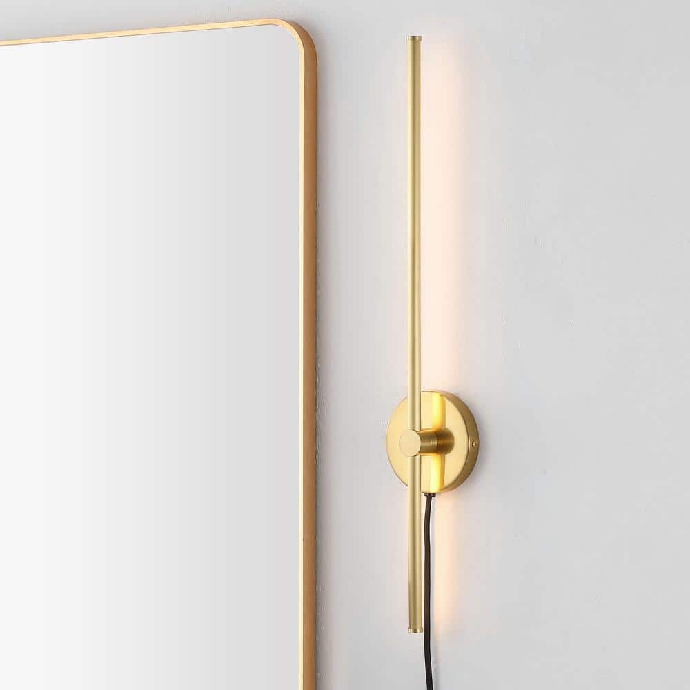 Anton 27.25" Brass Gold Modern Adjustable LED Wall Sconce