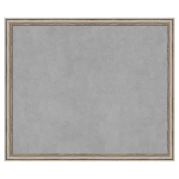 Amanti Art Salon Scoop Pewter 26 in. x 22 in Framed Magnetic Board