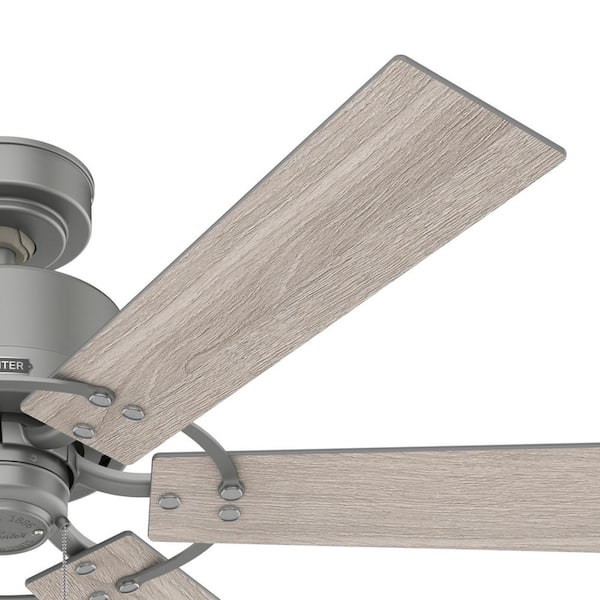 Hunter - Gilrock 52 in. Indoor Matte Silver Ceiling Fan For Bedrooms