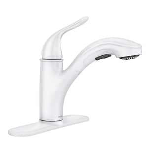 Brecklyn Single-Handle Pull-Out Sprayer Kitchen Faucet with Power Clean in White