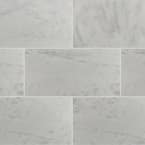Greecian White Riptide 6 in. x 24 in. Polished Marble Stone Look Floor and Wall Tile (10 sq. ft./Case)