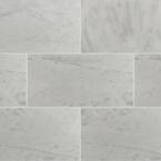 Greecian White Riptide 12 in. x 24 in. Polished Marble Stone Look Floor and Wall Tile (10 sq. ft./Case)