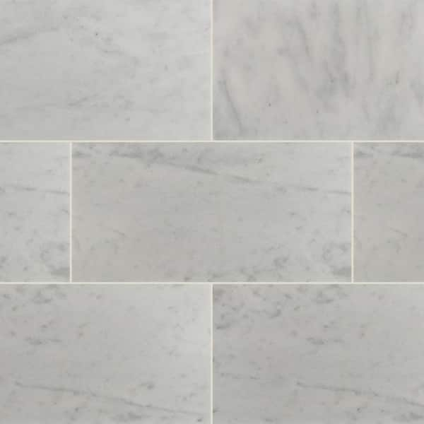 MSI Take Home Tile Sample - Greecian White 12 in. x 24 in. Polished Marble Floor and Wall Tile - 4 in. x 4 in