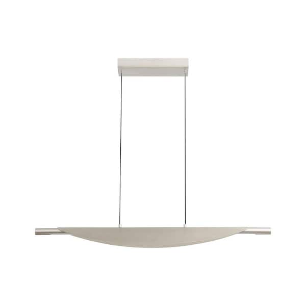 Luma 25-Watt 1 Light Sand Nickel Integrated LED Linear Pendant Light with Sand Nickel Shade