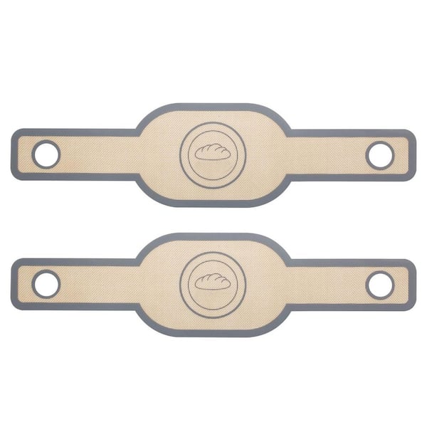 Silicone Oval Baking Mat Gray Non-Stick Food Grade Silicone Dutch Oven Bread Sling with Long Handles 2 pcs