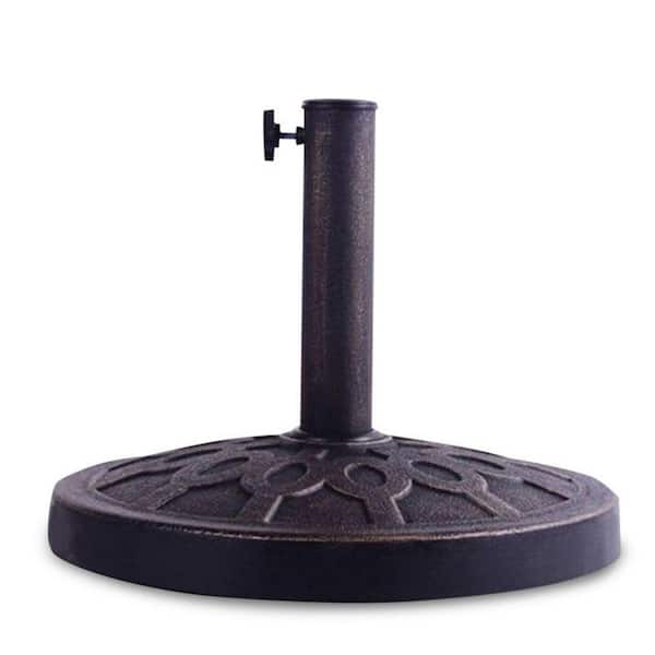 30lbs 18 in Heavy Duty Round Outdoor Patio Umbrella Base in Antique Bronze