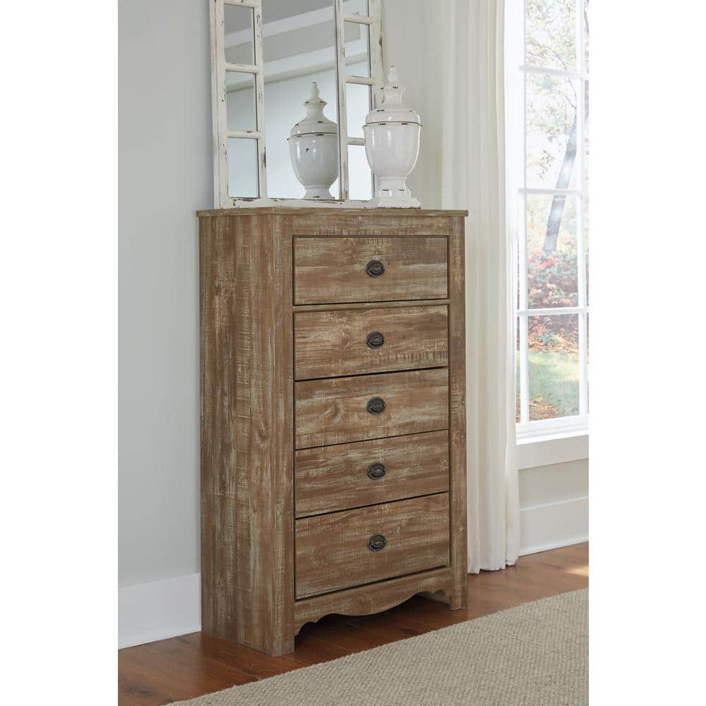 White Distressed Wood Rectangular Accent Mirror, 30" x 52"