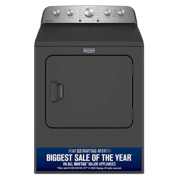 7.0 cu. ft. Vented Top Load Electric Dryer in Volcano Blackwith Steam-Enhanced Cycles