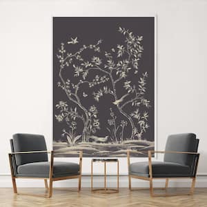 Chinoiserie Garden Midnight Removable Peel and Stick Vinyl Wall Mural, 108 in. x 78 in.