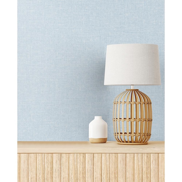 Blue Fog Soft Linen Nonwoven Paper Non-Pasted Wallpaper Roll (Covers 57.5 sq. ft.)