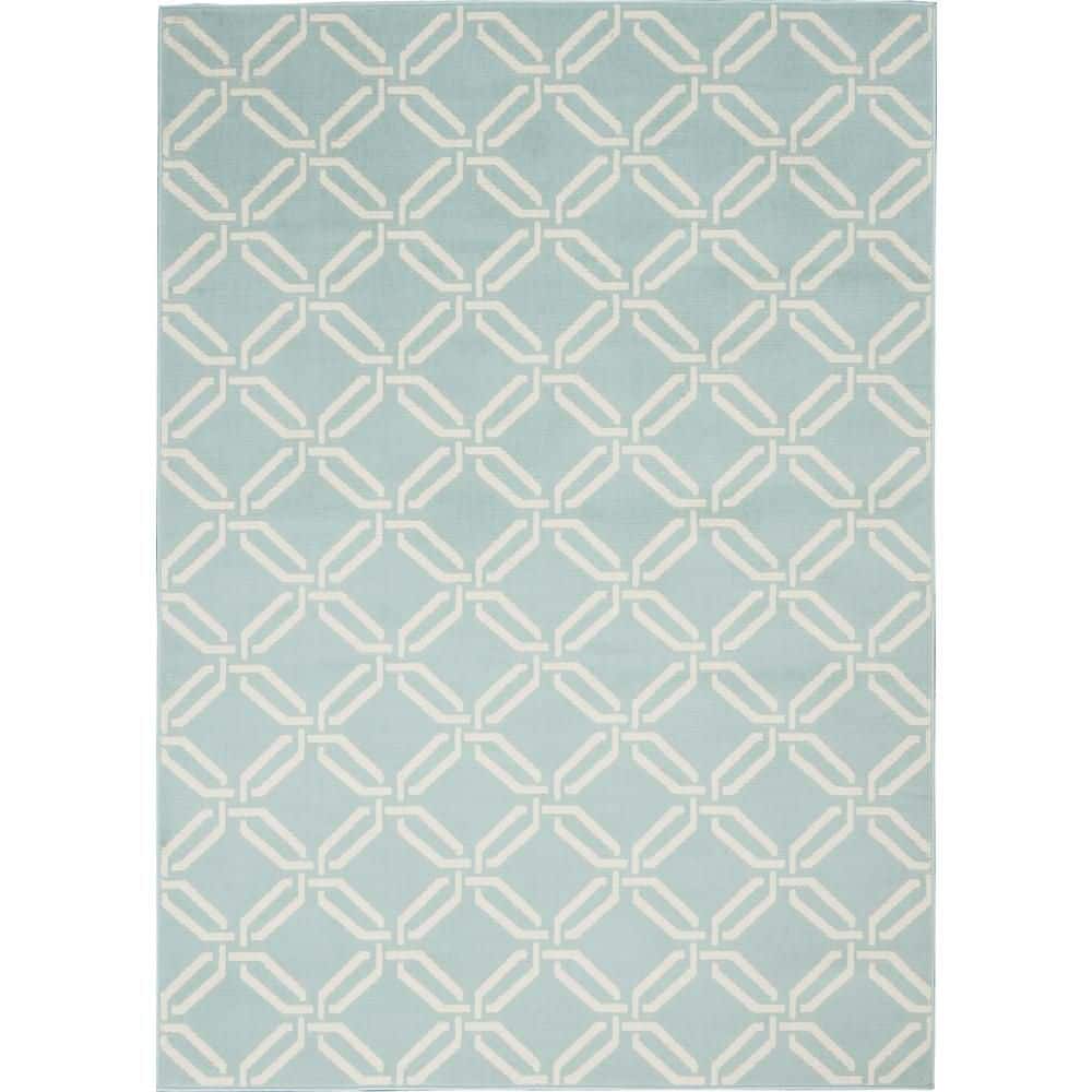 Trellis Charm Green Synthetic 4' x 6' Reversible Area Rug