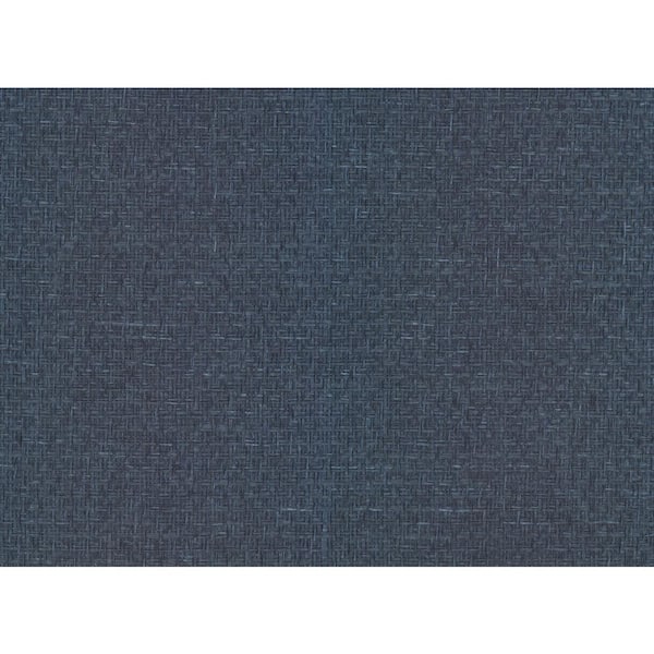 York Wallcoverings Navy Tatami Weave Paper Unpasted Matte Wallpaper (36 in. x 24 ft.)