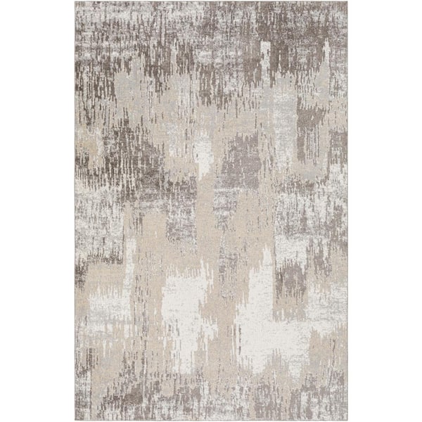 Livabliss Tressa Grey 3 ft. x 7 ft. Indoor Machine-Washable Area Rug