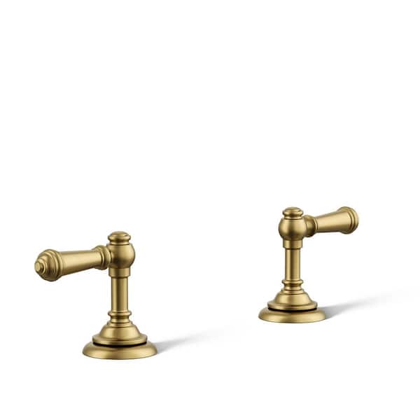 KOHLER Artifacts Bathroom Sink Lever Handles in Vibrant Brushed Moderne Brass