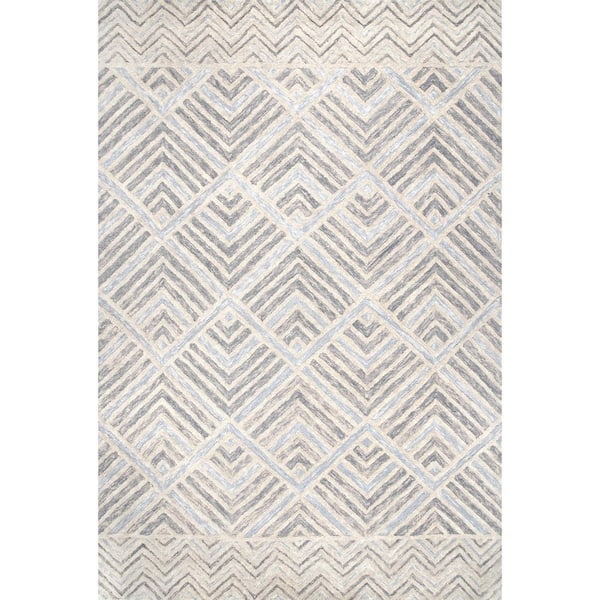 nuLOOM Taytum Diamond Trellis Gray 8 ft. x 10 ft. Indoor Area Rug