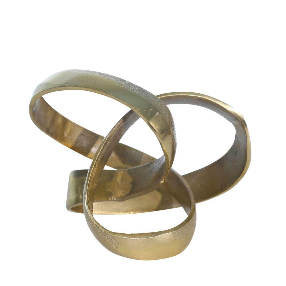 Gold Aluminum Abstract Knot Sculpture, 7"