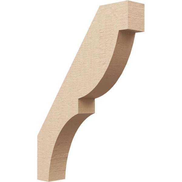 Ekena Millwork 3 in. x 22 in. x 16 in. Valencia Rough Cedar Woodgrain Timberthane Polyurethane Knee Brace, Primed