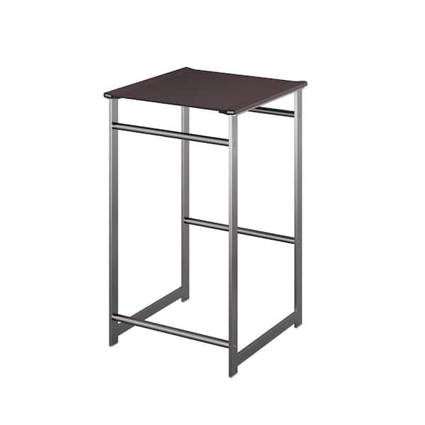 AUTMOON 29 in. H Gray Metal Outdoor Bar Stool in Coffee (1-Pack)