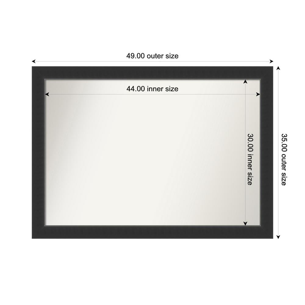 Corvino Black 49 in. x 35 in. Custom Non-Beveled Wood Framed Bathroom Vanity Wall Mirror price history on PriceWatchPro