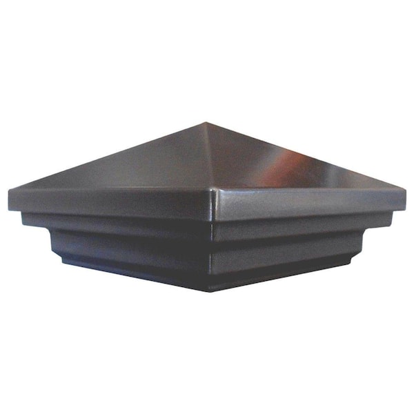 Pegatha 3.5 in. x 3.5 in. Aluminum Charcoal Pyramid Post Cap