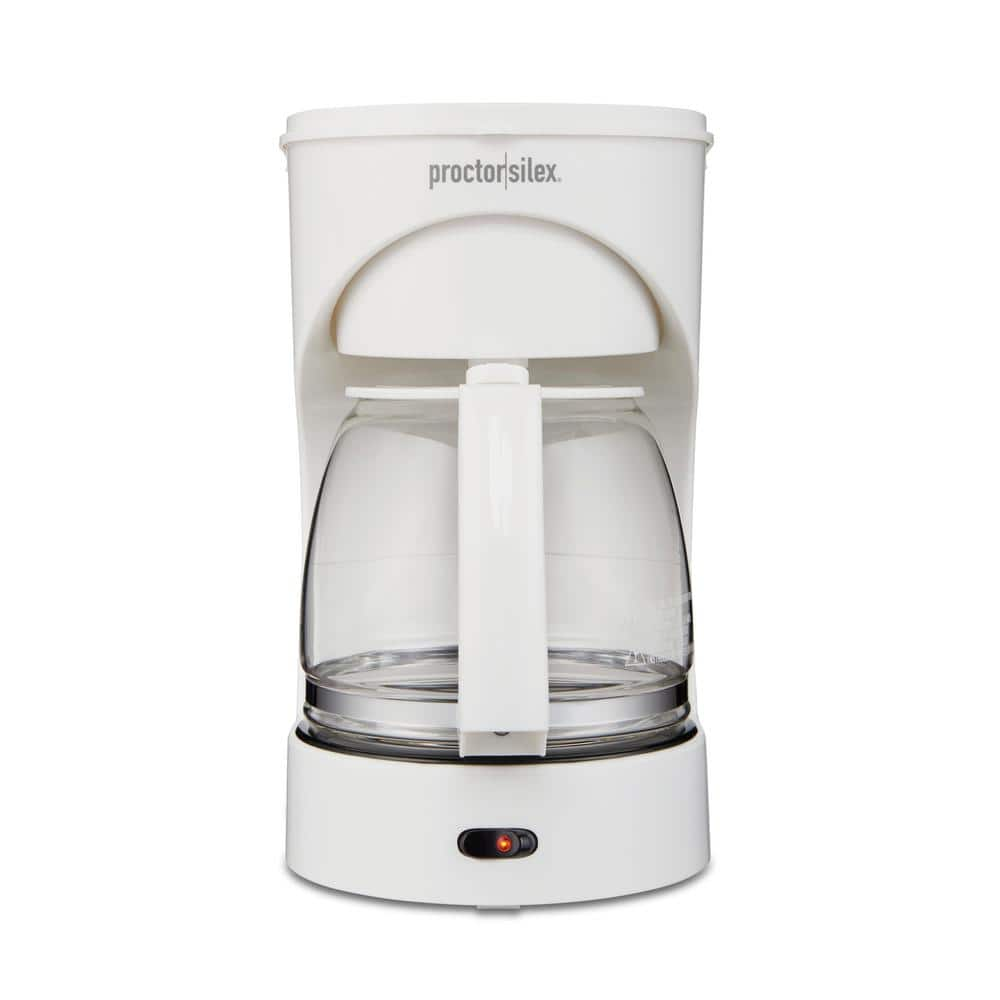 Hamilton Beach Proctor Silex 12 Cup White Coffee Maker with Glass ...