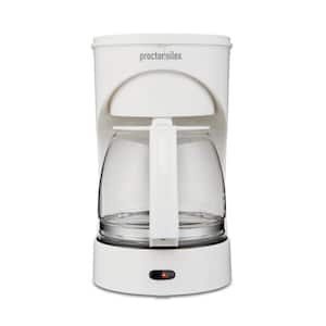 Proctor Silex 12 Cup White Coffee Maker with Glass Carafe