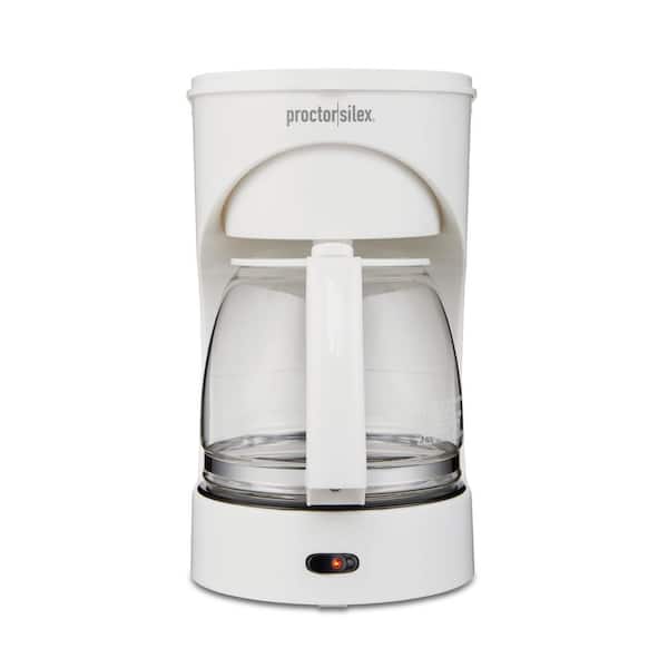 Hamilton Beach Proctor Silex 12 Cup White Coffee Maker with Glass Carafe