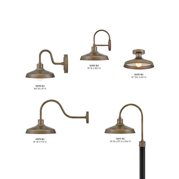 HINKLEY Forge 1-Light Burnished Bronze Hardwired Outdoor Wall