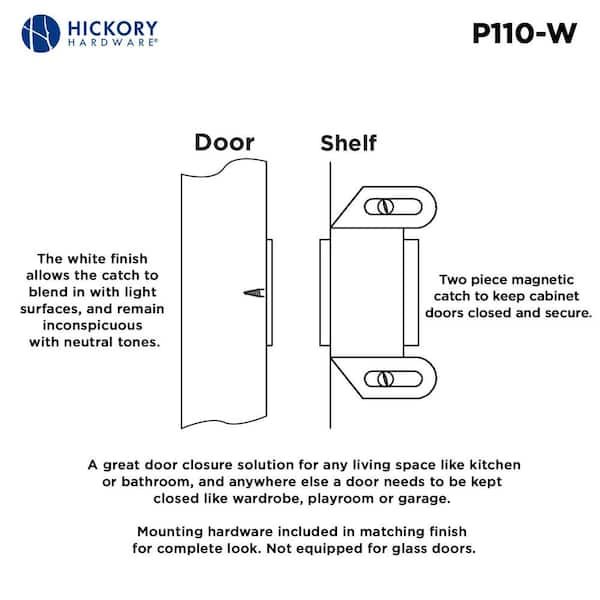 Catches Collection 1-5/8 in. C/C Cabinet Door Catch White Catches Collection 1-5/8 in. C/C Cabinet Door Catch White