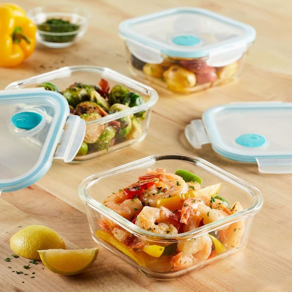 LocknLock Purely Better Vented Glass Food Storage 25oz 3 PC Set - Clear - 3 Piece