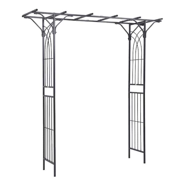 ITOPFOX Decorative Metal Garden Trellis Arch with Durable Steel Tubing and Elegant Scrollwork Accent Decor Perfect for Weddings